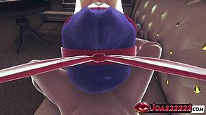 Big Ass Babe's Anal Plug Blowjob Ends In Massive Facial.