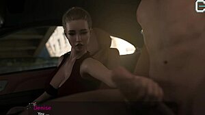 In the bloody passion game, denise gives a handjob to sell a car.