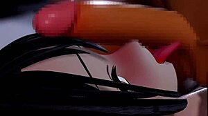 Animated 3D hentai blowjob with reverse cowgirl position catching all cum
