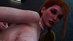 I creampied that busty redhead while anal fucking her standing doggystyle, but I kinda slipped on the pose.