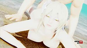 Genshin Impact Hentai - Lumine Is Fucked In The Beach - Asian Japanese Anime Manga Porn