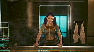 Lesbian Valerie and Panam Palmer Dance and Fuck in Night City