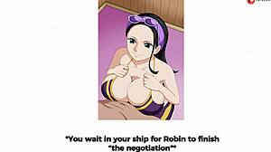 one piece's nico robin gets naughty fucking a marine!
