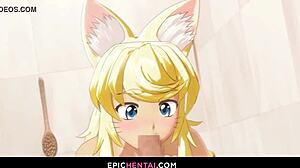 wolf girl receives nakadashi creampie in intense furry hentai sex