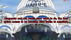 one piece's nico robin gets naughty fucking a marine!