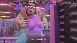 Sombra trains with brigitte in the gym