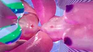 i'm watching this futanari lesbian where horny shemale fucks girl in pussy and anal by the pool