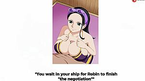 one piece's nico robin gets naughty fucking a marine!