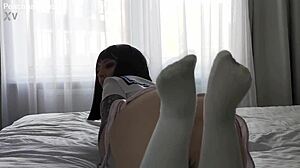 Is this beautiful girl teasing with juicy cock licks masturbates cosplay blowjob big ass?