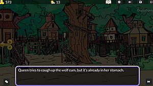 In the queen's brothel, slutty whores face a fierce werewolf boss in a battle of fucking.