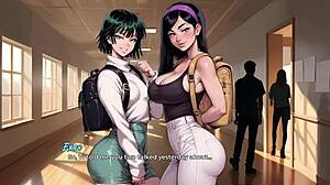 In my new girlfriend 02 I plan a sexy date with big titty violet in taboo hentai game.