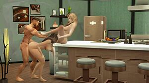 hunky sims 4 - house of lust masturbation threesome and steamy hot sex