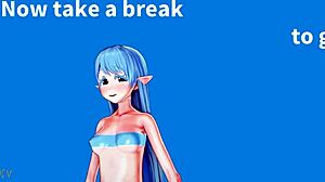 Elise performs exercise dance in anime ecchi