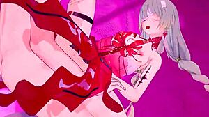 Phrolova, the mature Japanese character, gets her huge tits and ass fucked hard in anal and blowjob scenes, leading to creampie and squirting in Wuthering Waves hentai