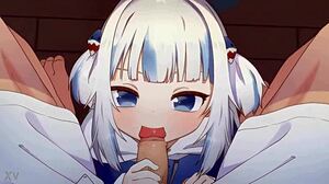 gawr gura smeker kuk i hentai handjob