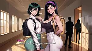 In my new girlfriend 02 I plan a sexy date with big titty violet in taboo hentai game.