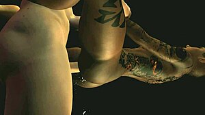 Intense Standing Fuck With Tattooed Black Girl In Anal Action And Big Tits Displayed