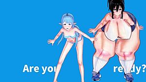 Elise performs exercise dance in anime ecchi