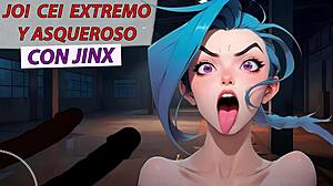 jinx from league of legends narrates an extreme disgusting joi cei session with spanish voice