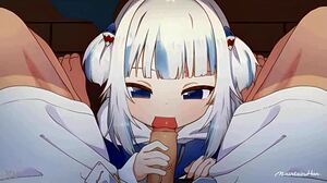 gawr gura 헨타이 자지 문지르는 핸드잡