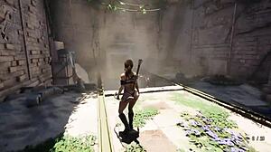 Ancient statue awakens to fill lara's pussy with sperm in 3d hentai game