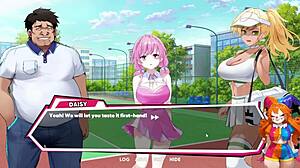 Rachelle has standing sex in the shower