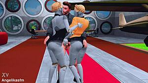 Two Horny Twins Arranged Hard Sex and Femdom for a Young 18+ Soldier