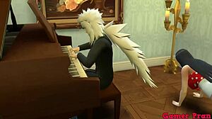 Hinata Hyuga Learns Piano Lessons From Jiraiya