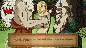 Maya fingers her pussy in forbidden fruit hentai scene