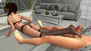 I Love Footjob, So I Asked A Friend To Jerk Me Off In Stockings