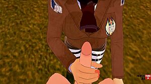 shingeki no kyojin hentai mikasa jerks off eren and then he fucks her asian japanese manga anime hentai 3d porn