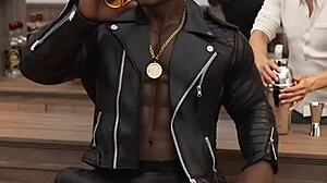 two couples hang out in a swinger bar.