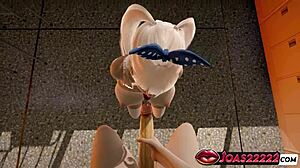 Hot Blonde Angel With Anal Plug Rule34 Animation - Tongue Licking Big Dick, Standing Handjob, Stroking, Sitting Titfuck, Cumshot