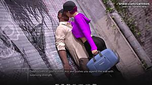 In the university, a pink-haired girl gives outdoor handjob and blowjob, ending with facial cumshot in taboo 3D hentai part 19