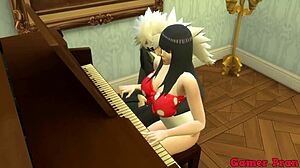 Hinata Hyuga Learns Piano Lessons From Jiraiya
