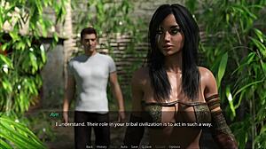 The protagonist meets the blonde girl with small tits and blowjob lips in lust city 06, leading to bukkake and creampie