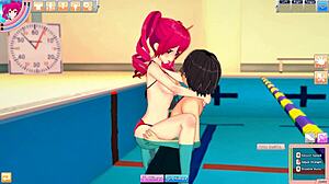 Bikini Kasane Teto and guy fuck in pool