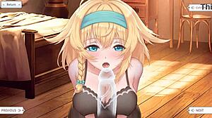 Cute sweet girl gets fucked by huge cock in anal and double penetration hentai game animation