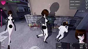 3m tall girl Manaka exposes secretly in night park