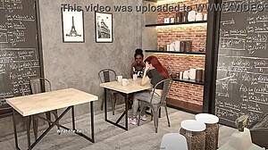 Off the record 08: the busty blonde with short hair struggles to take my big fat cock in her mouth behind the counter