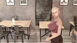 Off the record 08: the busty blonde with short hair struggles to take my big fat cock in her mouth behind the counter