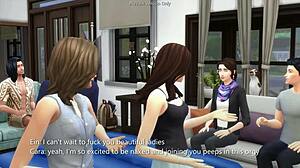 Intense Orgy Party Fucks Horny Neighbors in Sims 4 3D Animation