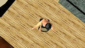 Animated 3D Cartoon Featuring Beautiful Girl Posing