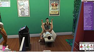 Intens lidenskap i Sims 4 offentlig gay sex