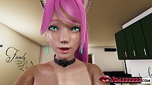 Pink Hair Girl In Mini Skirt Rides Monster Cock To Cumshot.