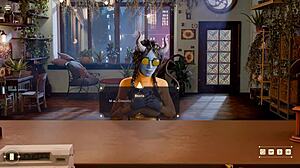 She Grabbed the Barista's Dick and Began to Dominate Him