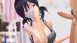 ميتسوهيمي تقوم بمص مخفي شديد أثناء البث المباشر