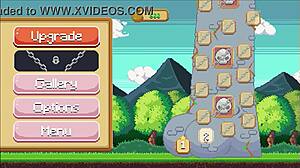 Cute female warrior has sex with men in pleasure climb new hentai game video