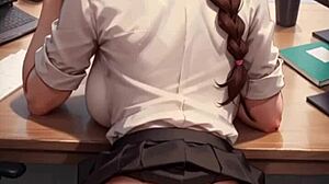 Kancelářská holka se šveholí a dráždí