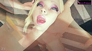 격렬한 인터레이셜 쓰리섬 데모, 블로우잡 포함